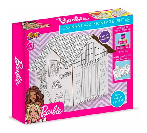 Barbie Casinha Para Montar E Pintar F0087-1 - Fun